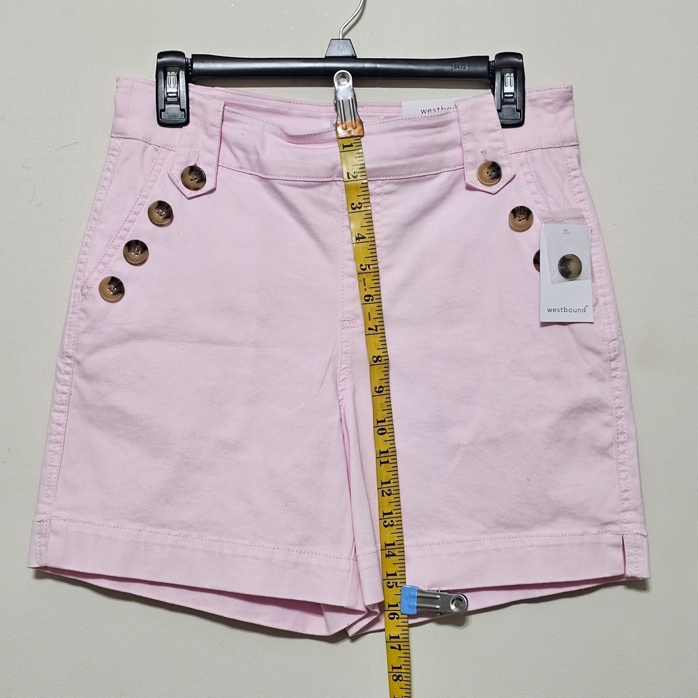 Westbound Women's Shorts 6 Pink Elastic Waistband High Rise Fit 869 - Picture 3 of 7